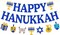 Happy Hanukkah Banner Chanukah Hanukkah Holiday Theme Garland Chanukah Festival Party Decorations Glitter Blue Jewish Christmas Party Supplies